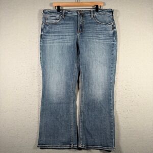 Silver Jeans Co Suki Kick Flare Blue Medium Wash Jeans W43981CVS390 SZ 18W/L26